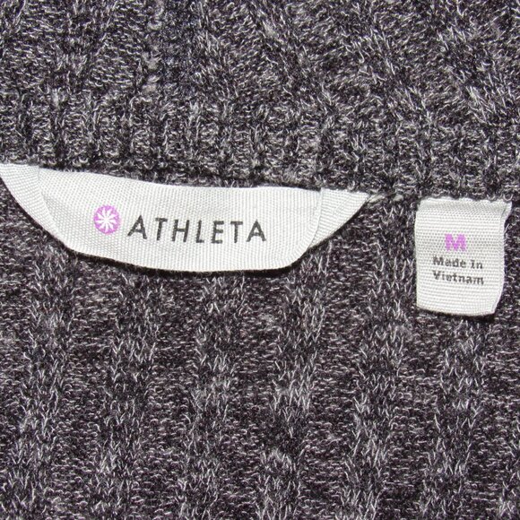 Athleta TIBURON Charcoal Gray Black Drape Wrap Sweater Women's M Medium - Picture 9 of 9
